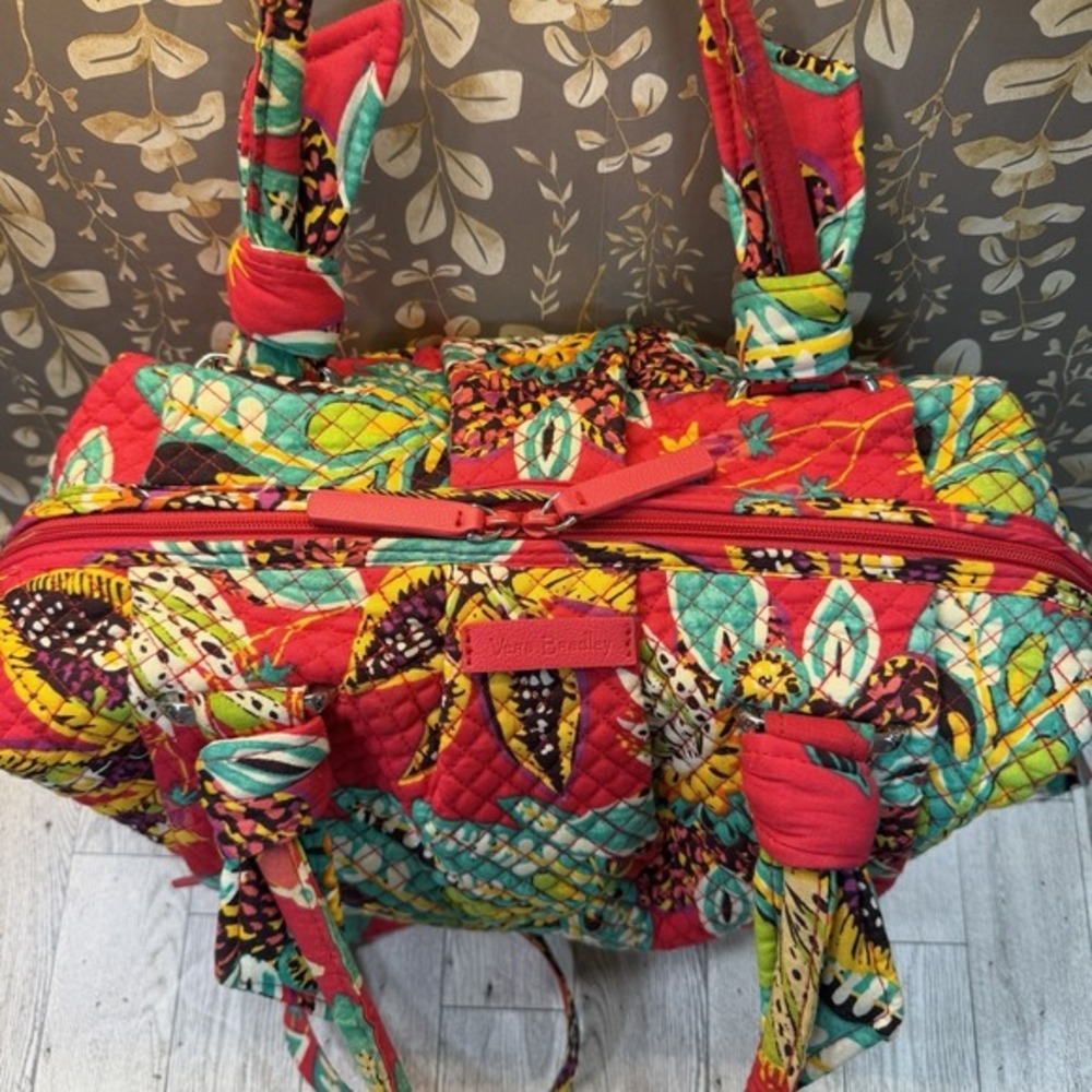 Vera Bradley satchel Hadley‎ bag in Rumba medium size Pink floral Purse - Picture 5 of 15